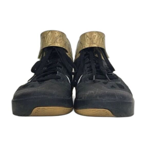 Nike Max Air Hyperfuse-Men's Size 9-Black/White/Gold Basketball Shoes 429545-011 - Picture 2 of 9